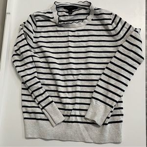 Navy Blue And Grey Striped Sweater